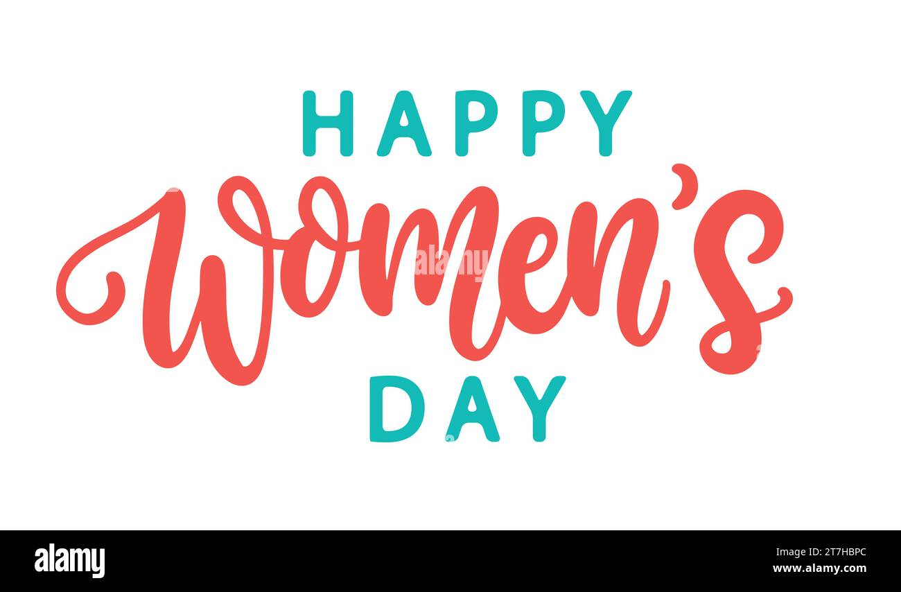 Happy Womens Day Inschrift Handschriftbanner Stock Vektor