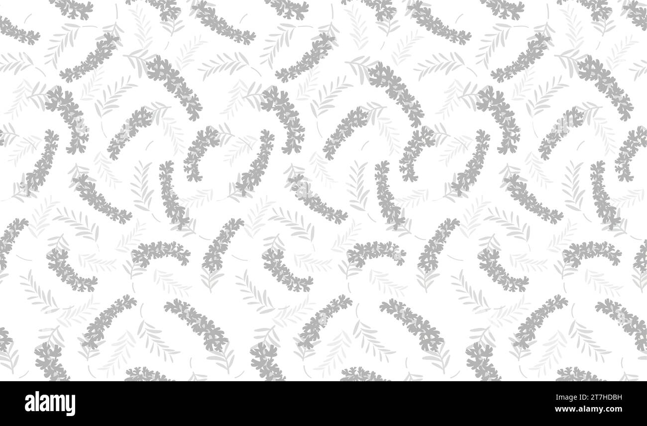 Horizontal Und Vertikal Wiederholbare Vector Nahtlose Monochrome Blumenmuster. Stock Vektor