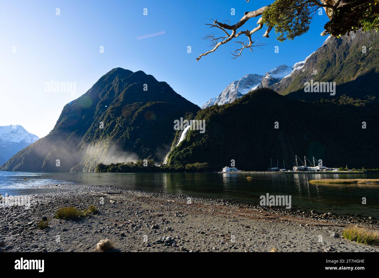 Milford Sound, ein Fjord auf der Südinsel Neuseelands Stockfoto