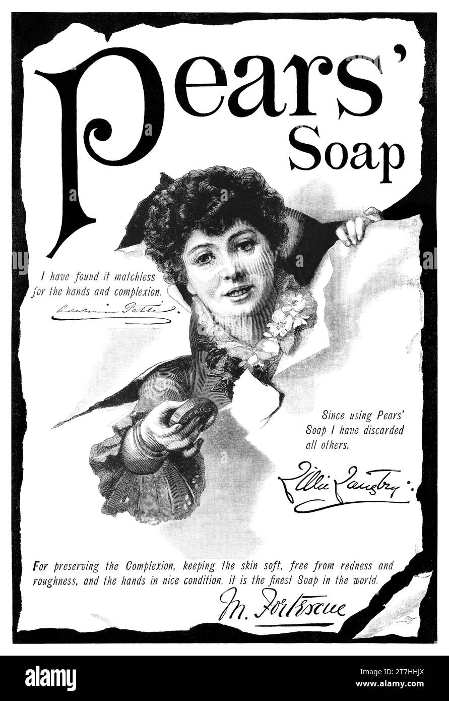 1889 Werbung für Pear's Soap. Stockfoto