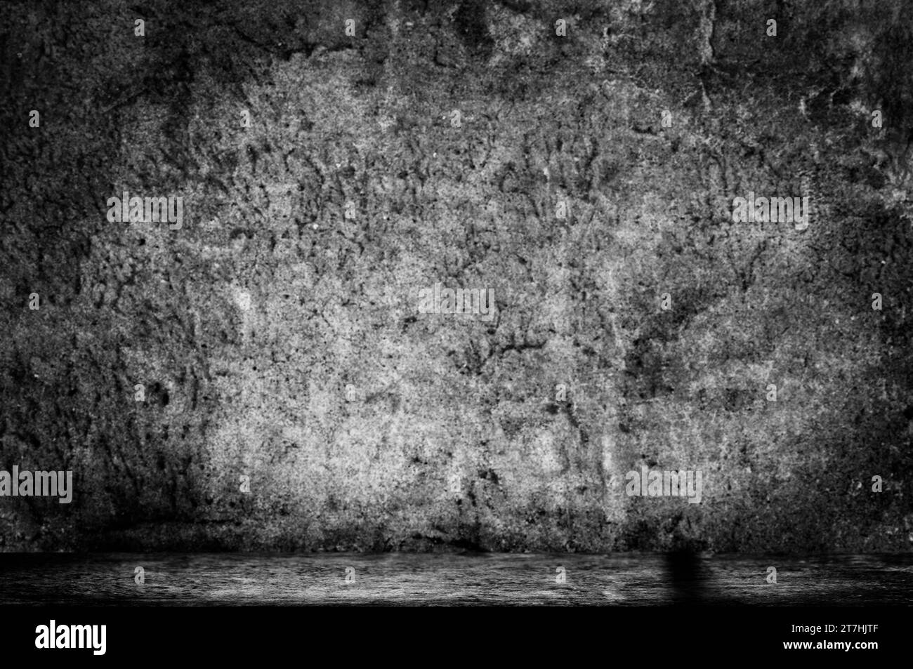 Leerer Raum mit einer grundigen Wand Stockfoto