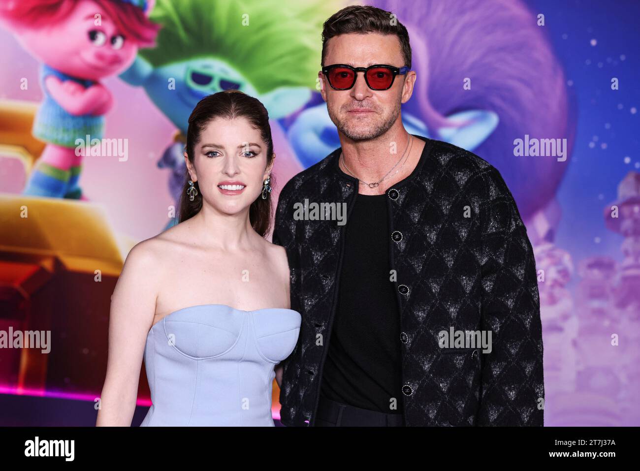 Hollywood, Usa. November 2023. HOLLYWOOD, LOS ANGELES, KALIFORNIEN, USA - 15. NOVEMBER: Anna Kendrick und Justin Timberlake kommen am 15. NOVEMBER 2023 in Hollywood, Los Angeles, Kalifornien, zur Los Angeles Special Screening von DreamWorks Animation and Universal Pictures' Trolls Band Together im TCL Chinese Theatre IMAX. (Foto: Xavier Collin/Image Press Agency) Credit: Image Press Agency/Alamy Live News Stockfoto