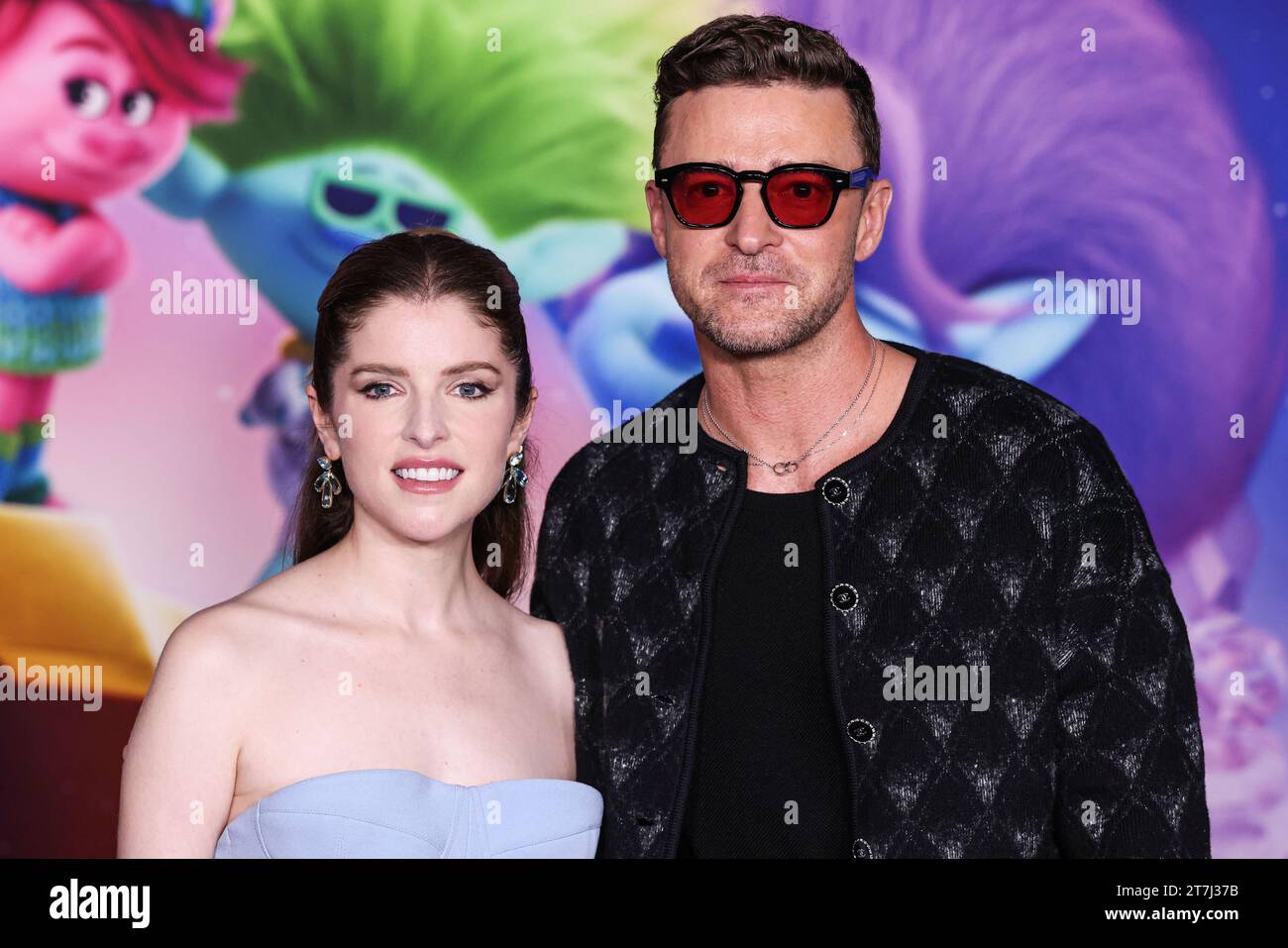 Hollywood, Usa. November 2023. HOLLYWOOD, LOS ANGELES, KALIFORNIEN, USA - 15. NOVEMBER: Anna Kendrick und Justin Timberlake kommen am 15. NOVEMBER 2023 in Hollywood, Los Angeles, Kalifornien, zur Los Angeles Special Screening von DreamWorks Animation and Universal Pictures' Trolls Band Together im TCL Chinese Theatre IMAX. (Foto: Xavier Collin/Image Press Agency) Credit: Image Press Agency/Alamy Live News Stockfoto