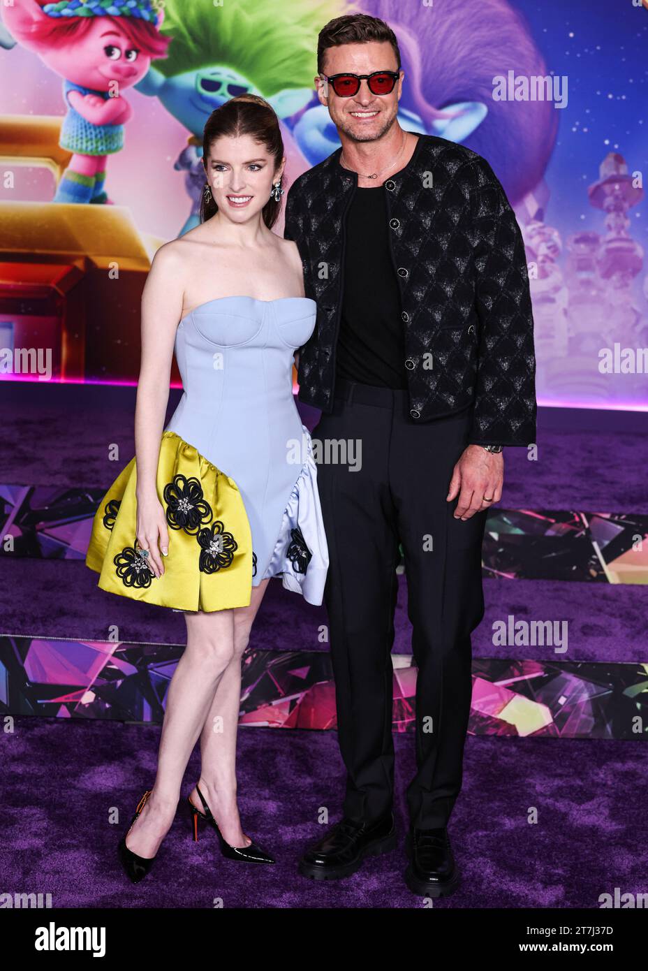 Hollywood, Usa. November 2023. HOLLYWOOD, LOS ANGELES, KALIFORNIEN, USA - 15. NOVEMBER: Anna Kendrick und Justin Timberlake kommen am 15. NOVEMBER 2023 in Hollywood, Los Angeles, Kalifornien, zur Los Angeles Special Screening von DreamWorks Animation and Universal Pictures' Trolls Band Together im TCL Chinese Theatre IMAX. (Foto: Xavier Collin/Image Press Agency) Credit: Image Press Agency/Alamy Live News Stockfoto