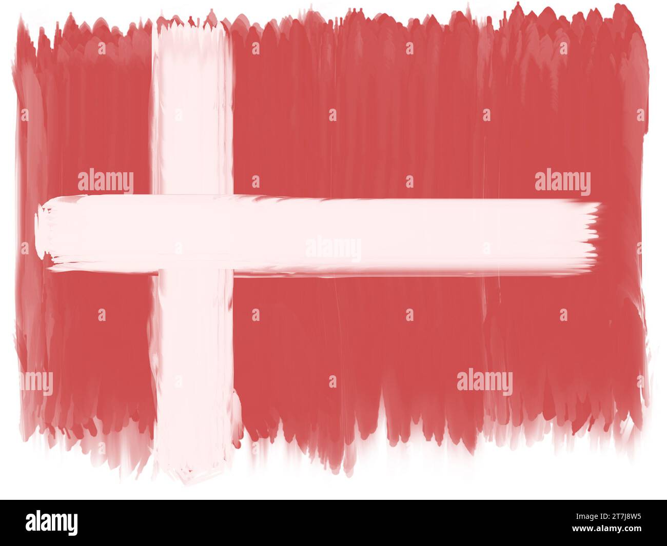 Dänemark dänische Flagge in Acrylfarbe Stockfoto
