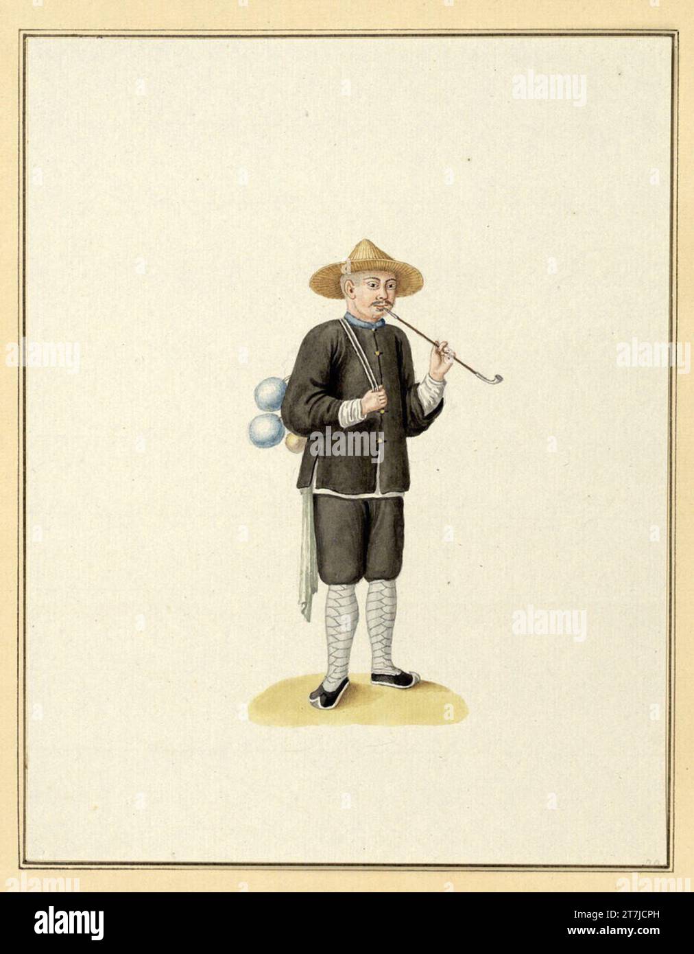 Anonym A mase of mand. ?. Aquarell Stockfoto