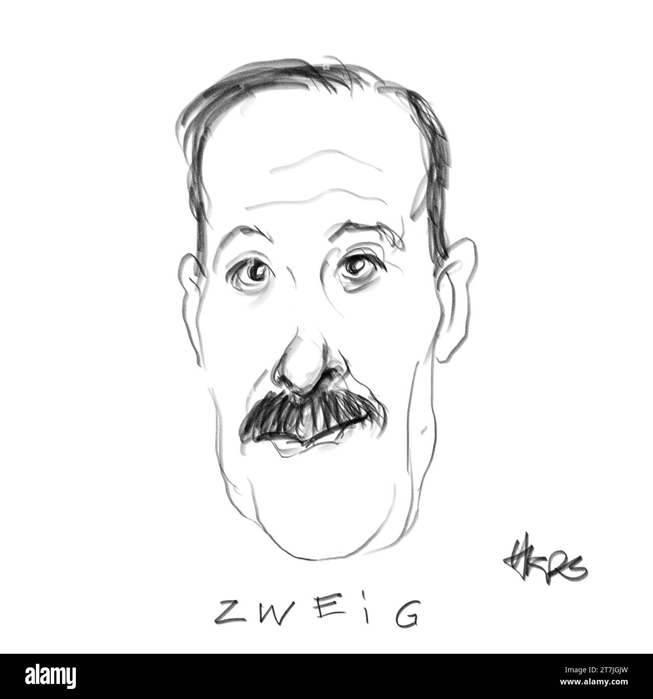 Porträt des Autors Stefan Zweig Stockfoto