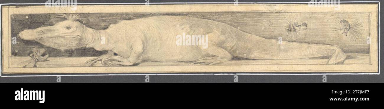 Rudolf Bacher prähistorische Fantasie mit Insekten. Bleistift Stockfoto