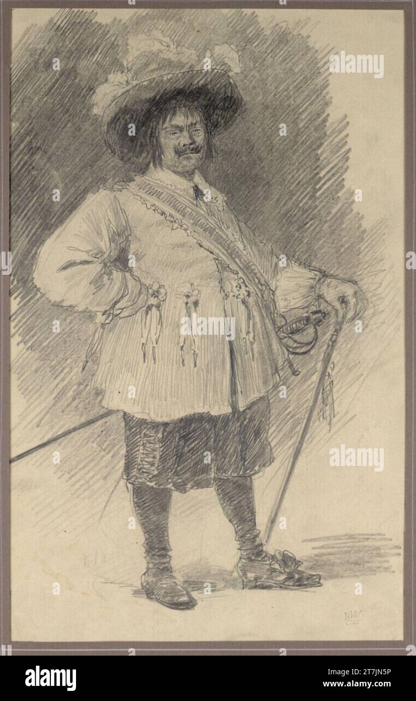 Friedrich König Feldkapitän des Dreißigjährigen Krieges. Bleistift Stockfoto