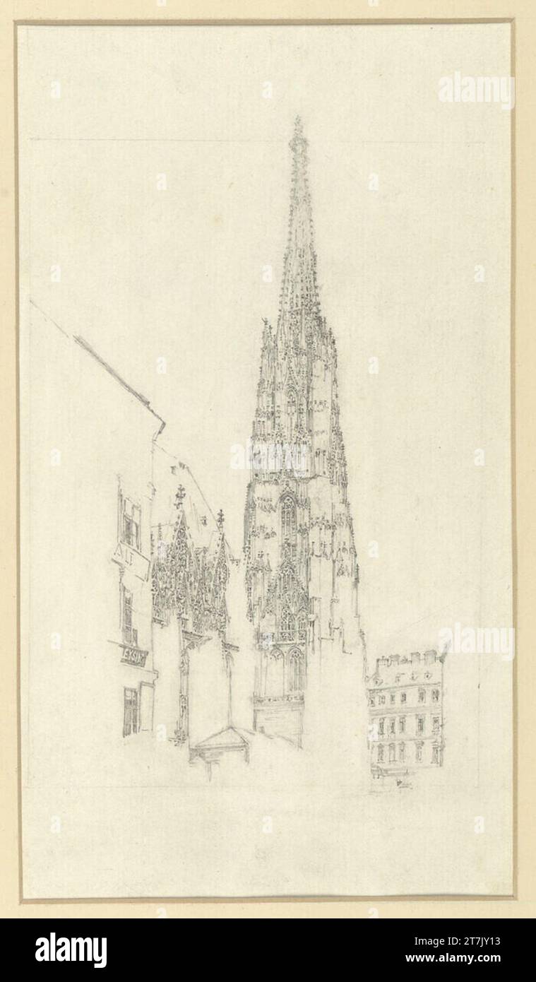 Rudolf von Alt Stephansdom. Bleistift 1882 , 1882 Stockfoto