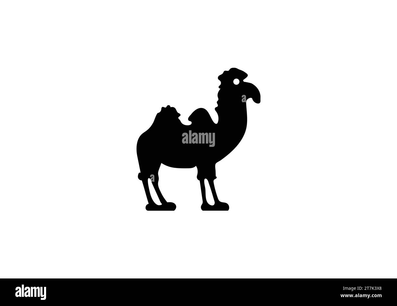 Baktrisches Kamel minimaler Stil Baktrisches Kamel Icon Illustration Design Stock Vektor