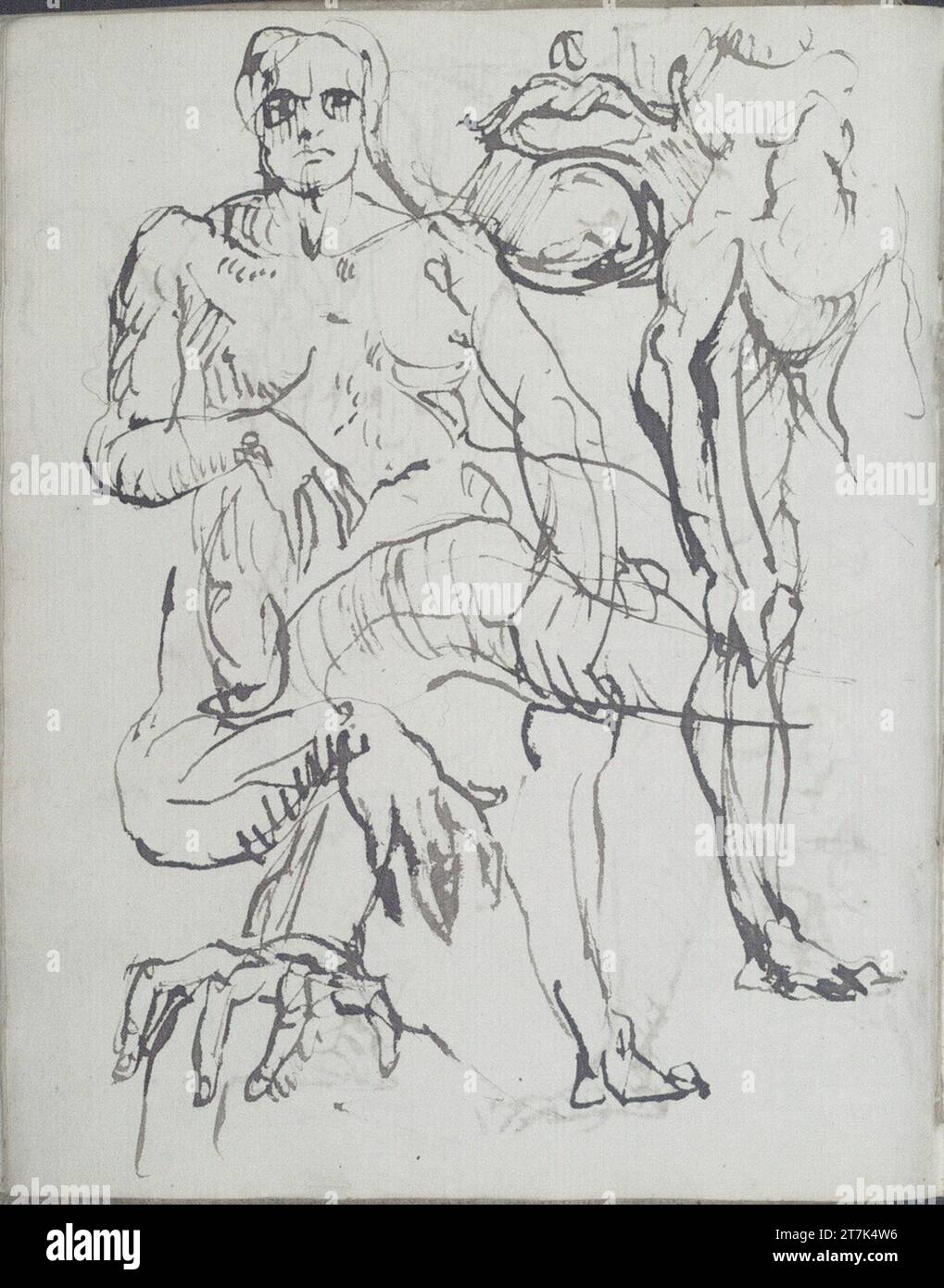 George Minne verschiedene Skizzen. Stift, Bleistift 1888, 1888 Stockfoto
