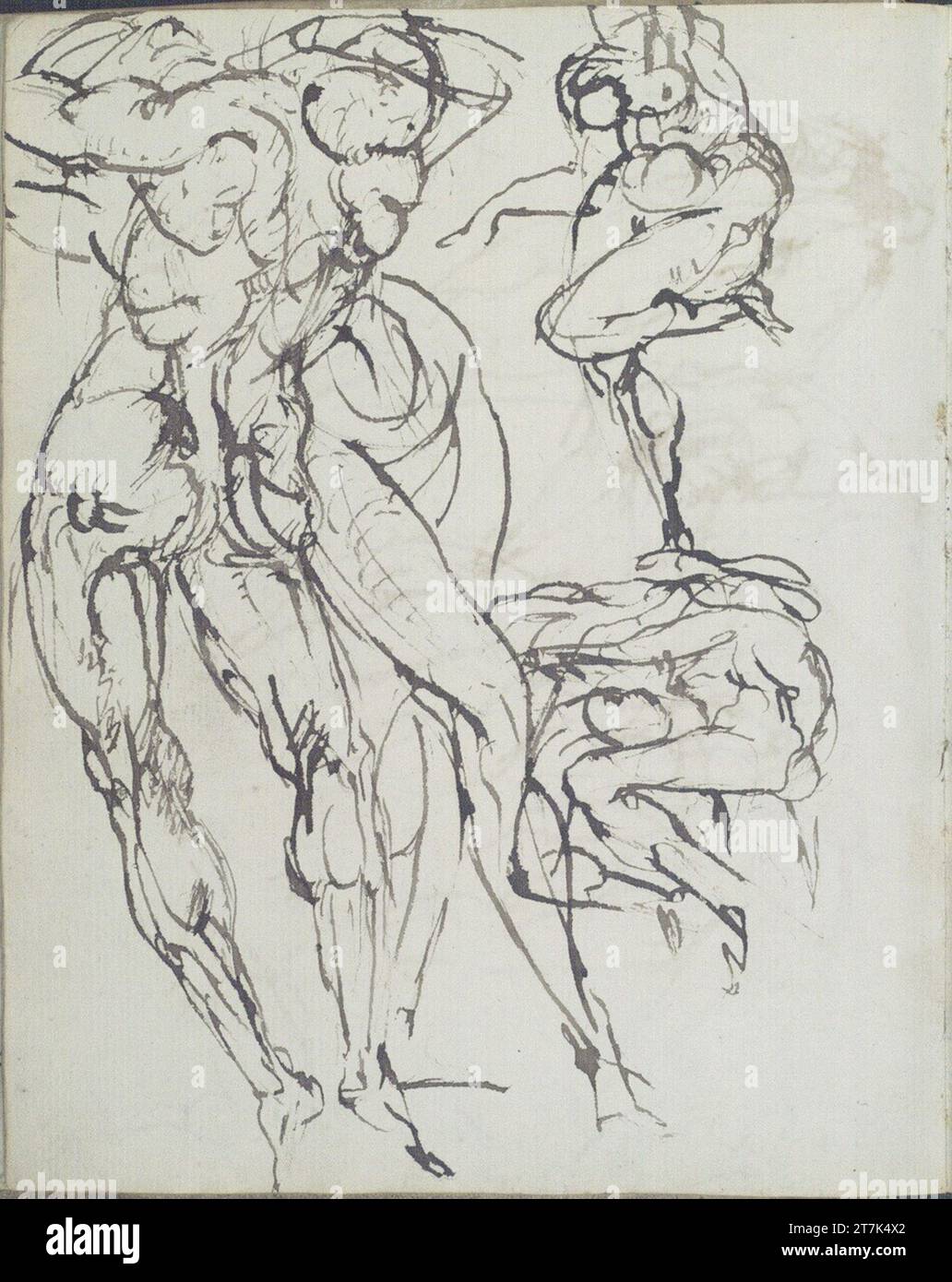 George Minne verschiedene Skizzen. Stift, Bleistift 1888, 1888 Stockfoto
