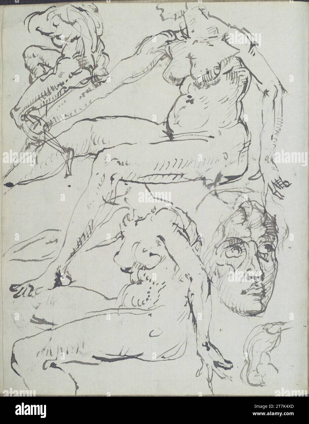 George Minne verschiedene Skizzen. Stift, Bleistift 1888, 1888 Stockfoto