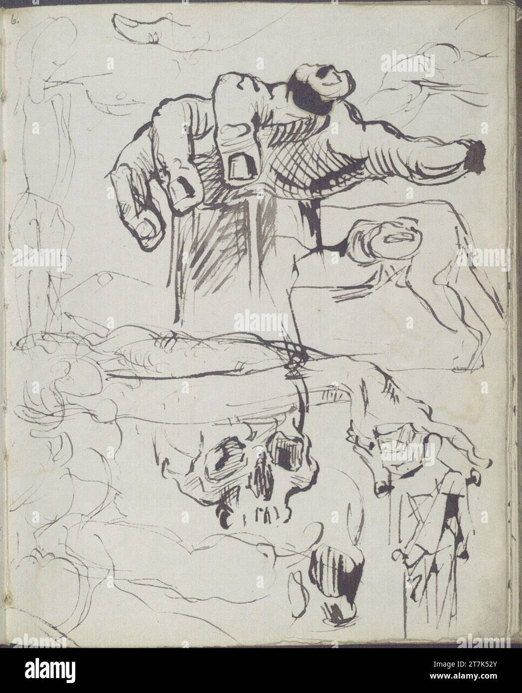 George Minne verschiedene Skizzen. Stift, Bleistift 1888, 1888 Stockfoto