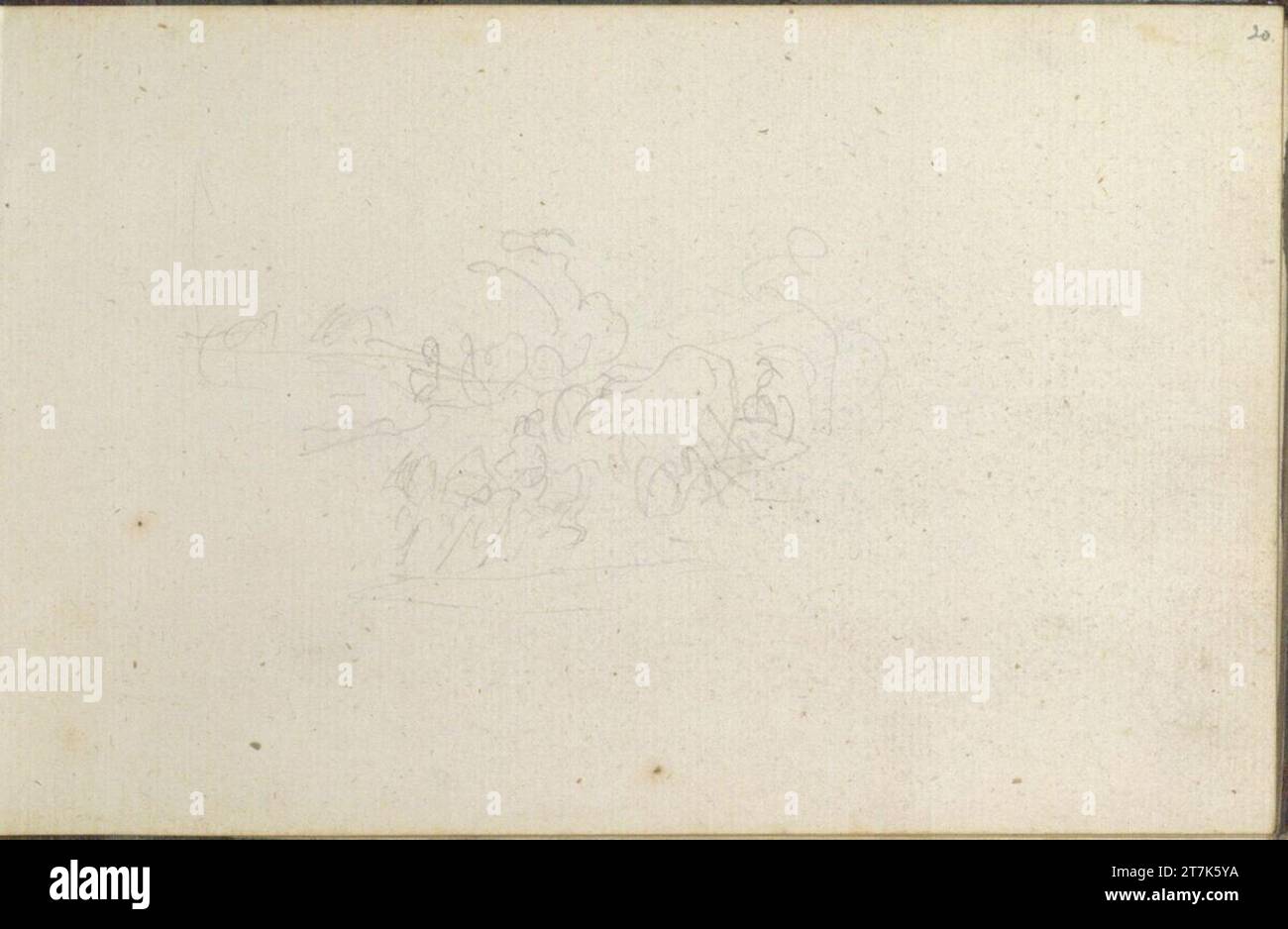 Friedrich Gauermann Indistinct-Skizze. Bleistift (Skizzenbuch: 1826 - 1848) Stockfoto
