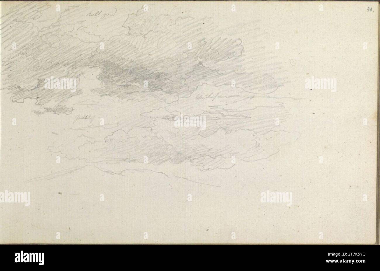 Friedrich Gauermann Landschaft. Bleistift (Skizzenbuch: 1826 - 1848) Stockfoto