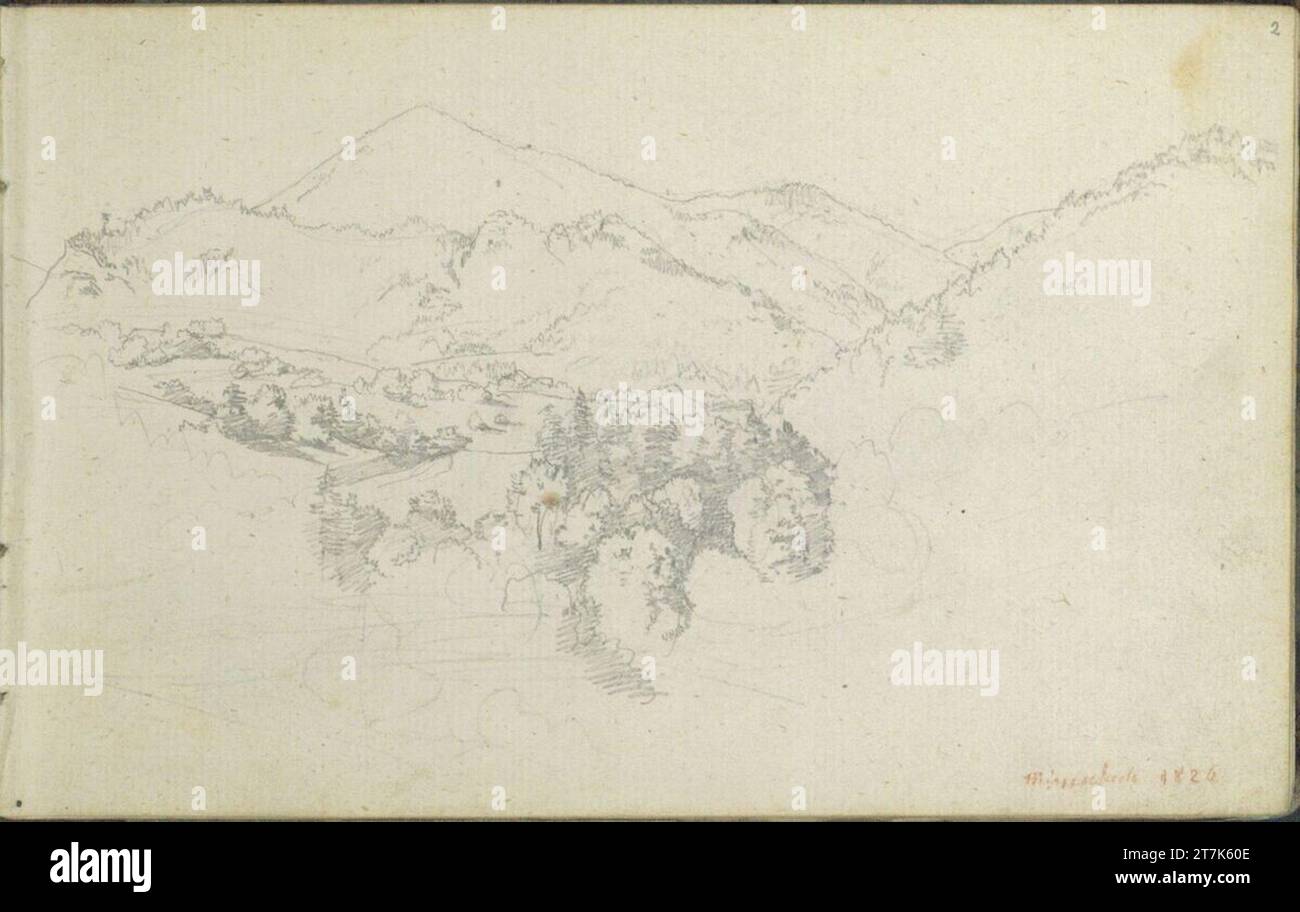 Friedrich Gauermann Miesenbach. Bleistift 1826 (Skizzenbuch: 1826 - 1848) Stockfoto