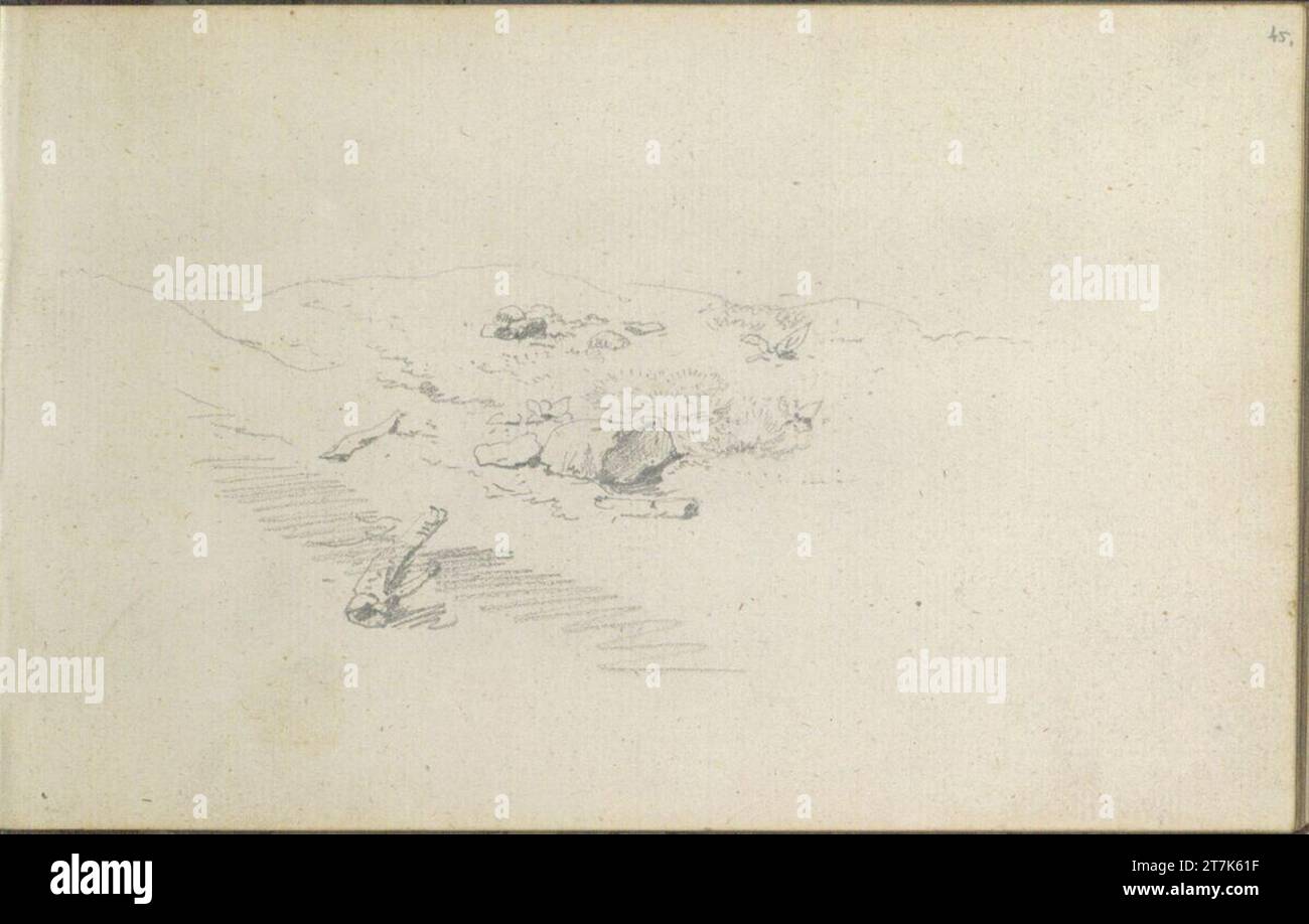 Friedrich Gauermann-Ebene. Bleistift (Skizzenbuch: 1826 - 1848) Stockfoto