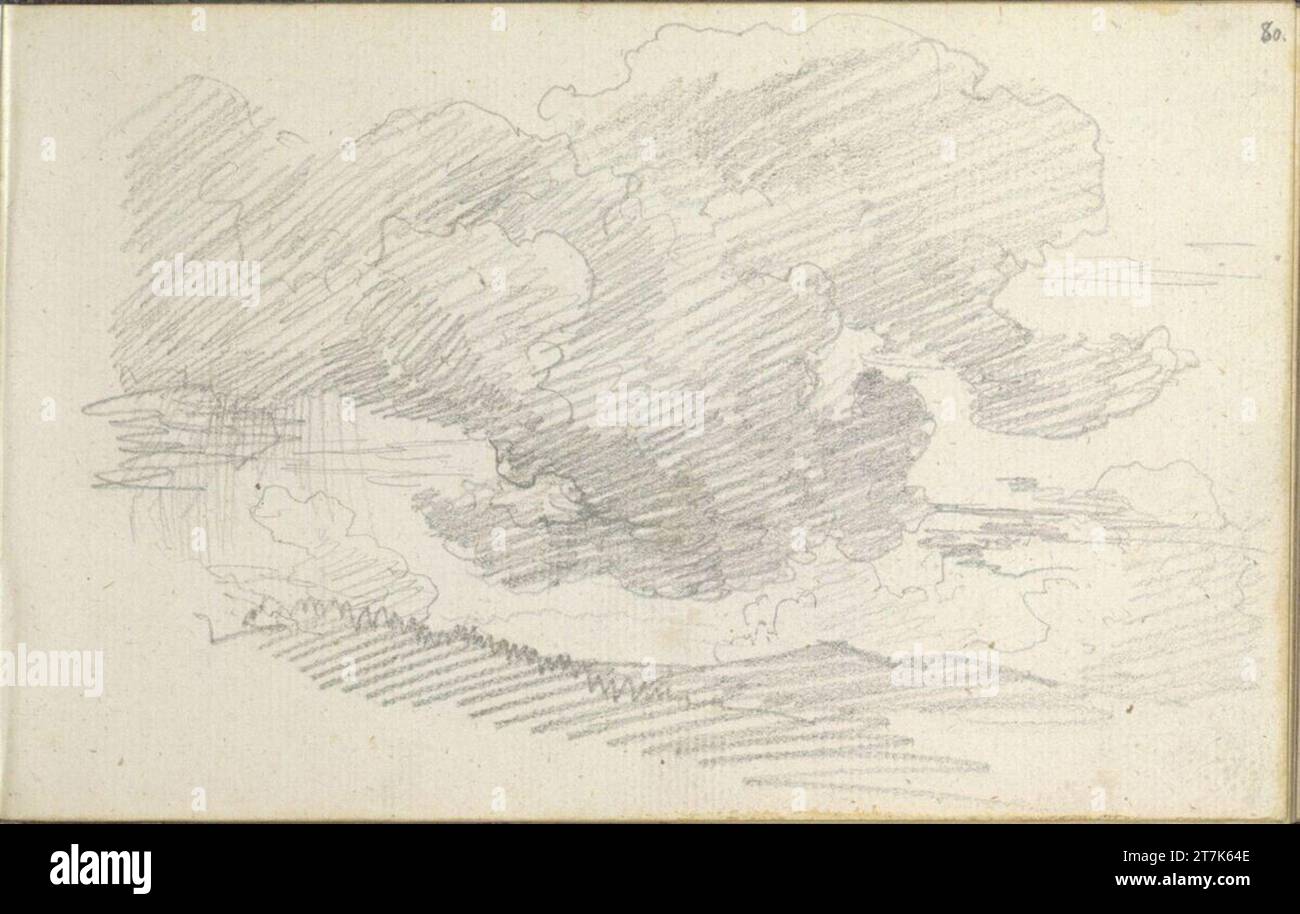 Friedrich Gauermann Landschaft. Bleistift (Skizzenbuch: 1826 - 1848) Stockfoto