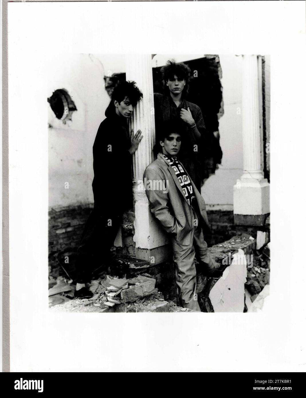 Neue Romantische Rockband Askari, Johannesburg, Südafrika, 1986. Aus der Sammlung - südafrikanische Musiker 1980er - Don Minnaar fotografisches Archiv Stockfoto