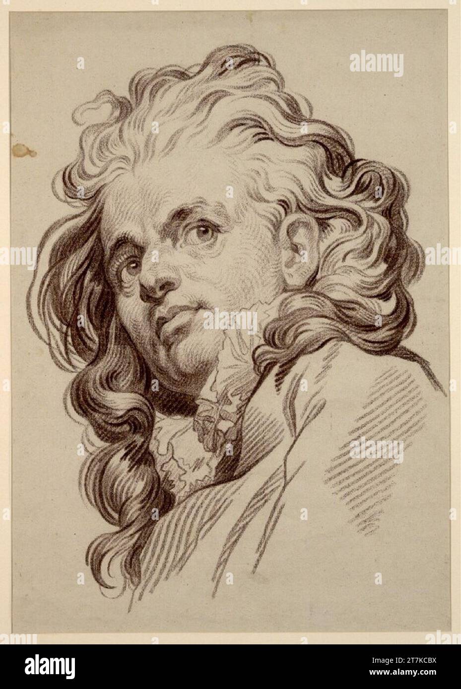 Anonym Younglings Kopf mit Locken nach links. Braunrot um 1780 Stockfoto