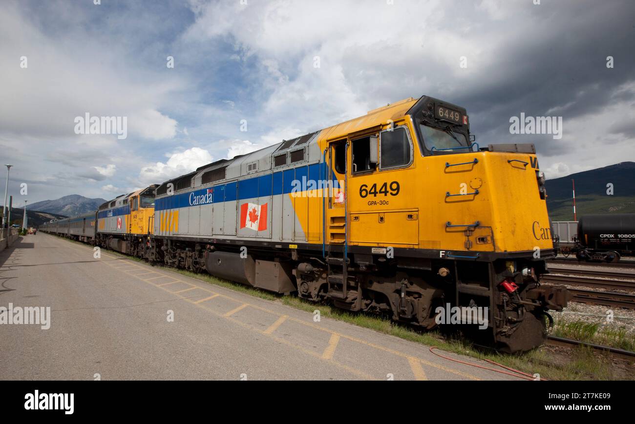 DER KANADISCHE TRANSKONTINENTALE PERSONENZUG TORONTO VANCOUVER Stockfoto