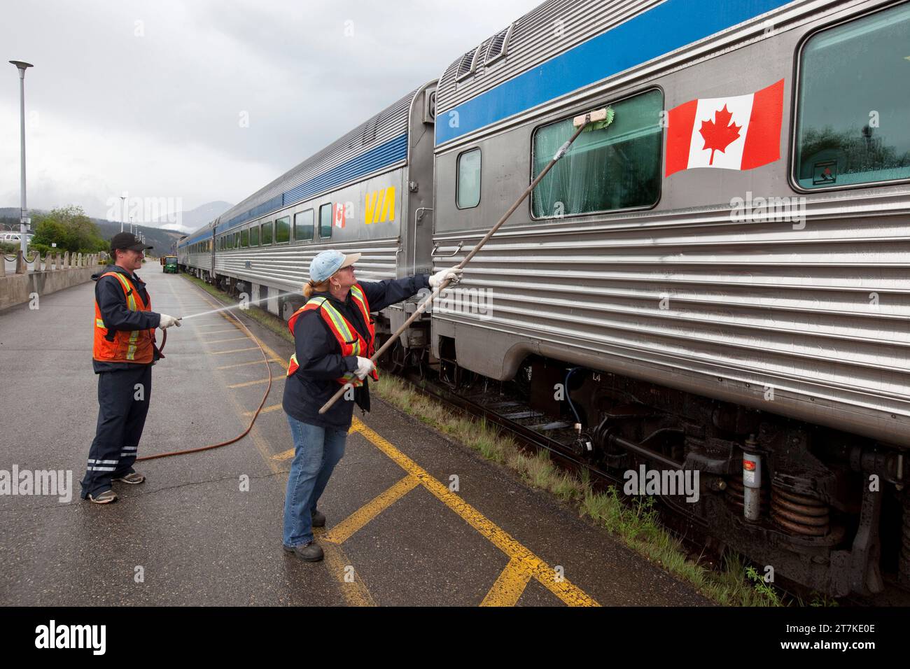 DER KANADISCHE TRANSKONTINENTALE PERSONENZUG TORONTO VANCOUVER Stockfoto