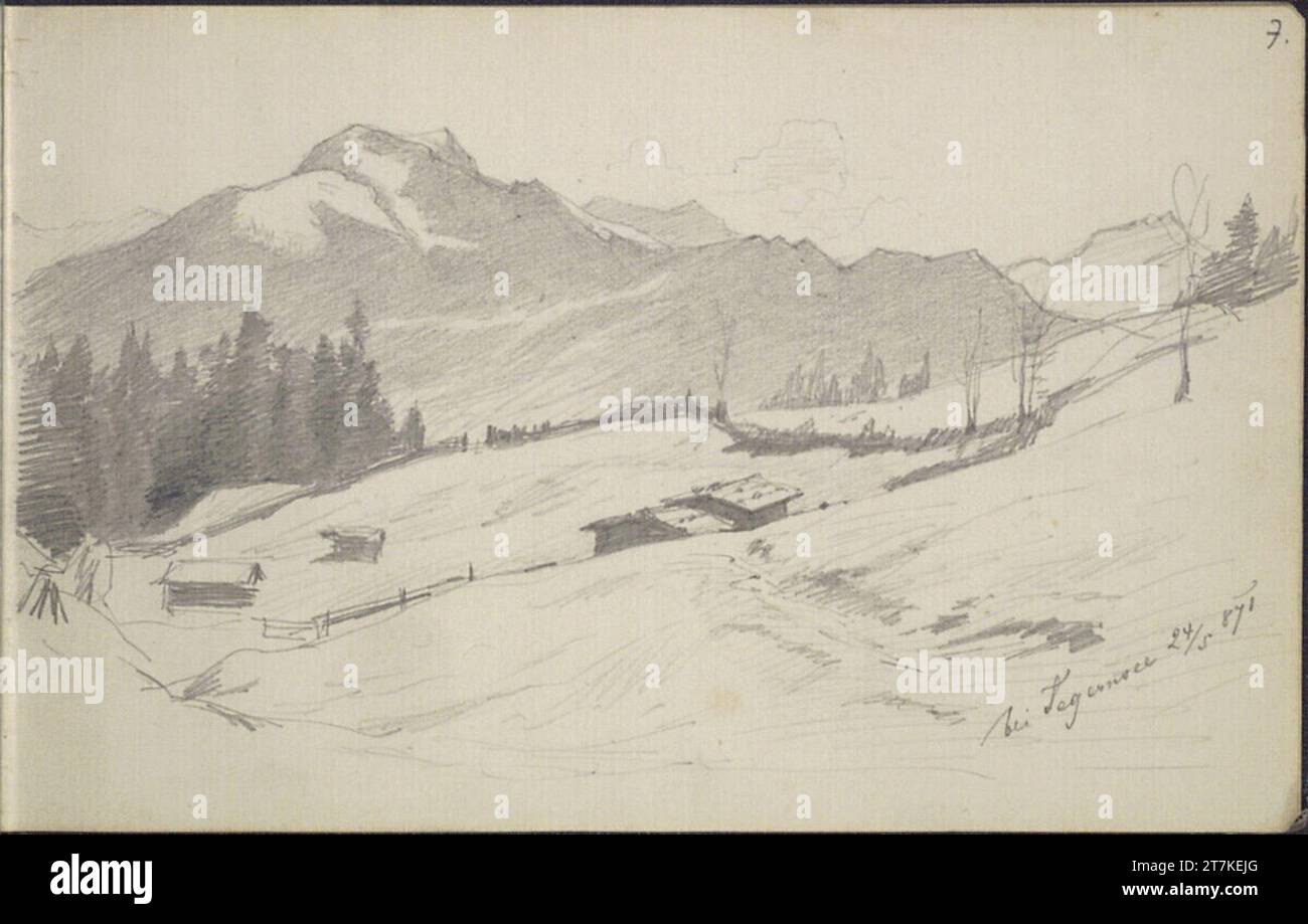 Carl Schuch Am Tegernsee. Bleistift 24. Mai 1871 (Skizzenbuch: 1870-1872) Stockfoto