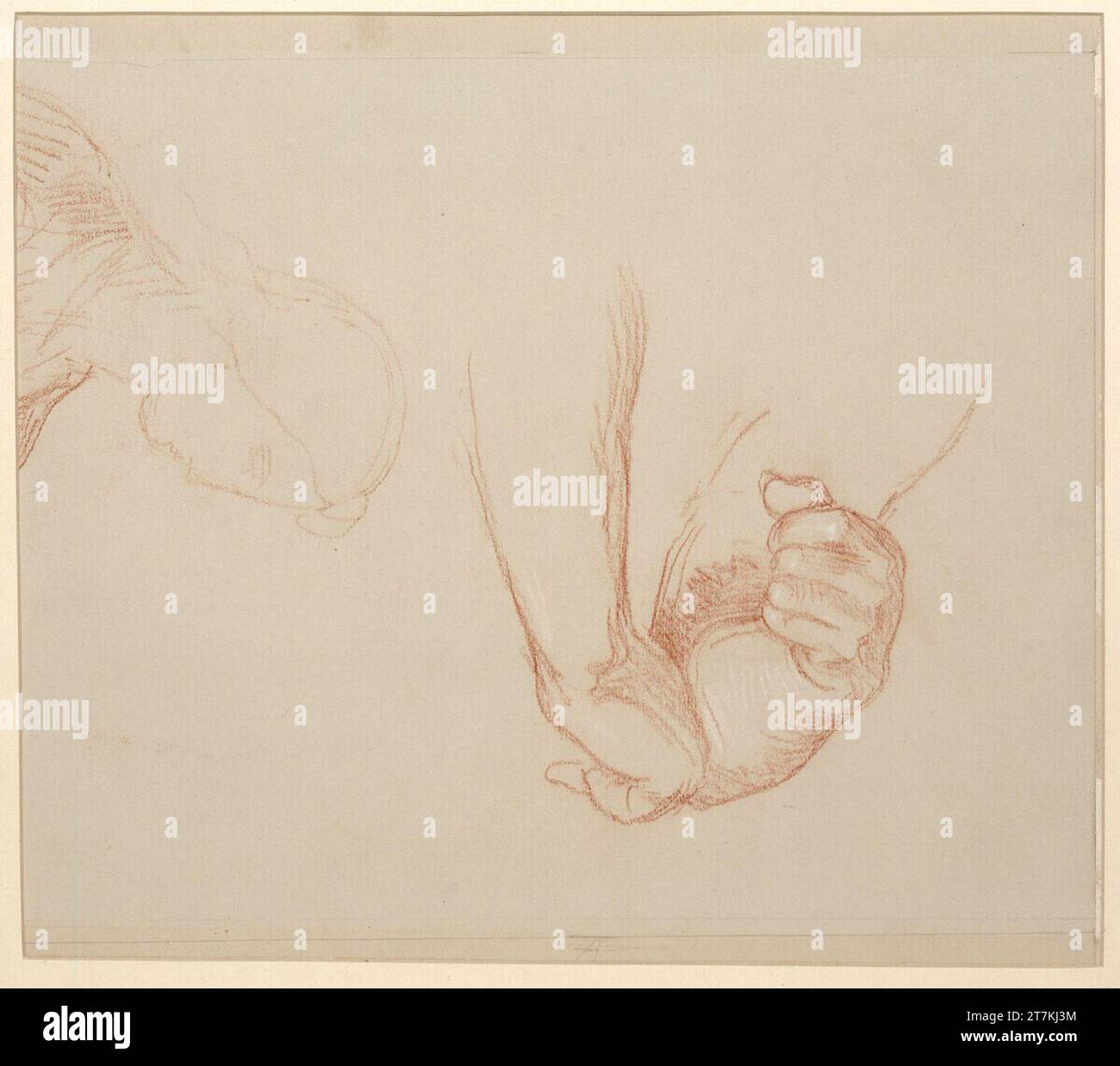 Eduard von Engerth Kopf- und Handstudien. Redel, weiß - begrapscht 1865, 1865 Stockfoto