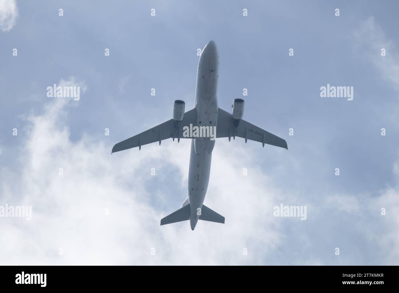 Chiangmai, Thailand - 8. September 2023: VN-A691 Airbus A320-200 der Vietjet Airline. Fahren Sie vom internationalen Flughafen Chiang Mai nach Ho Chi Minh CIT Stockfoto