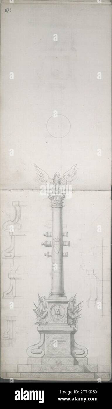 Emerich Alexius Swoboda Design für eine Kolumne des Sieges. Bleistift Stockfoto
