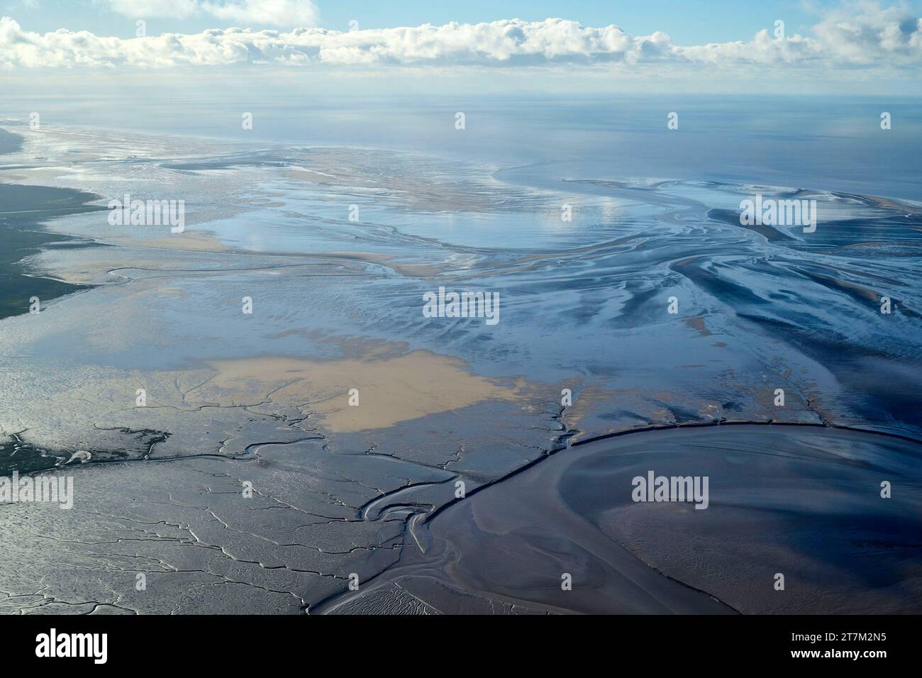 Die irische Küste nördlich von Southport, Nordwestengland, Großbritannien, aus der Luft Stockfoto