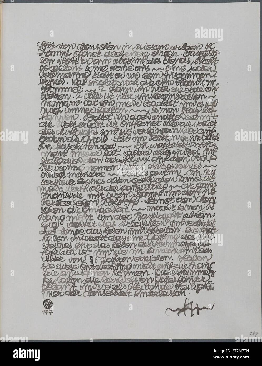 Eintrag in das Tagebuch von Anton Hanak. Feder in schwarz 1918, 1918 Stockfoto