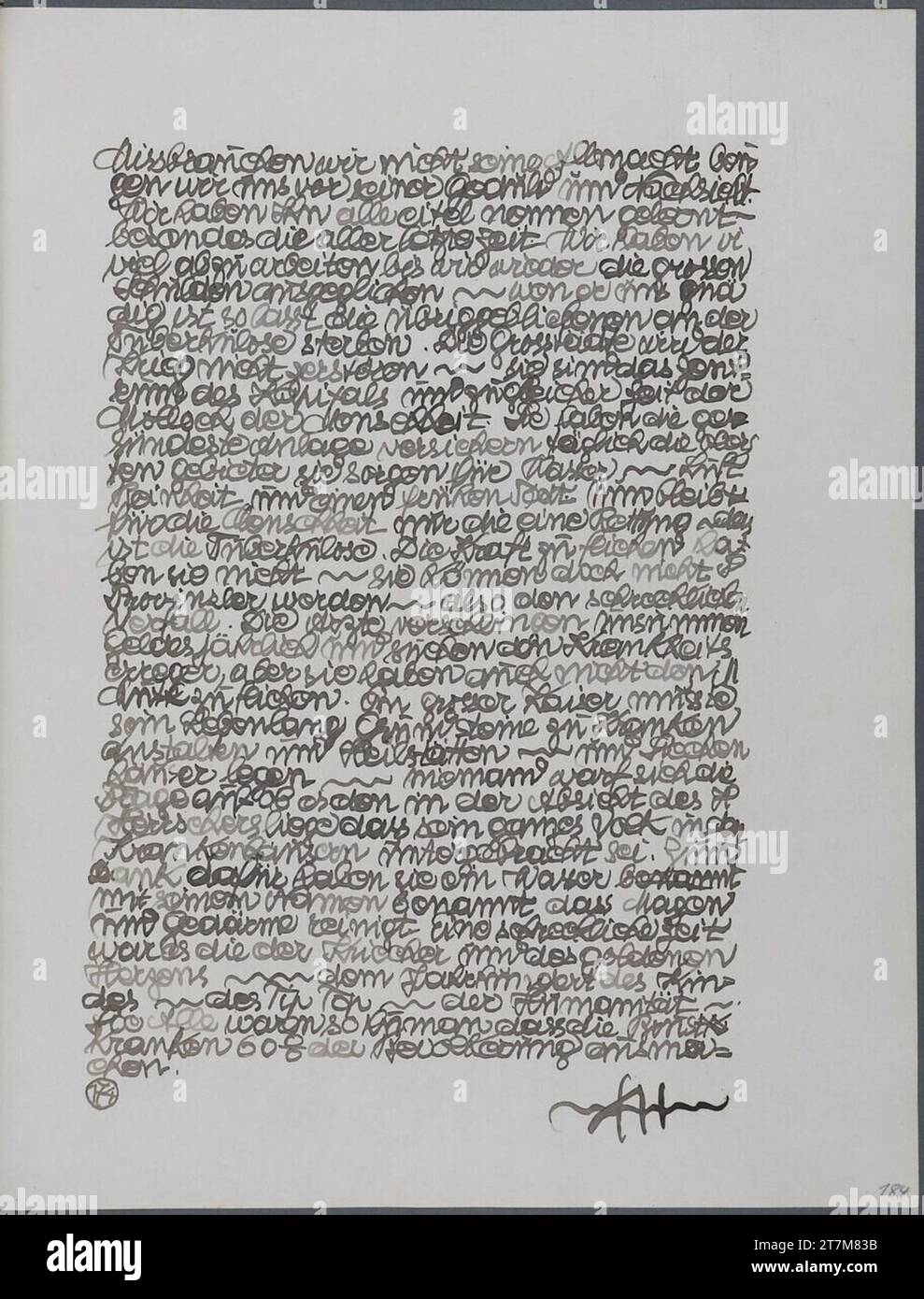 Eintrag in das Tagebuch von Anton Hanak. Feder in schwarz 1918, 1918 Stockfoto