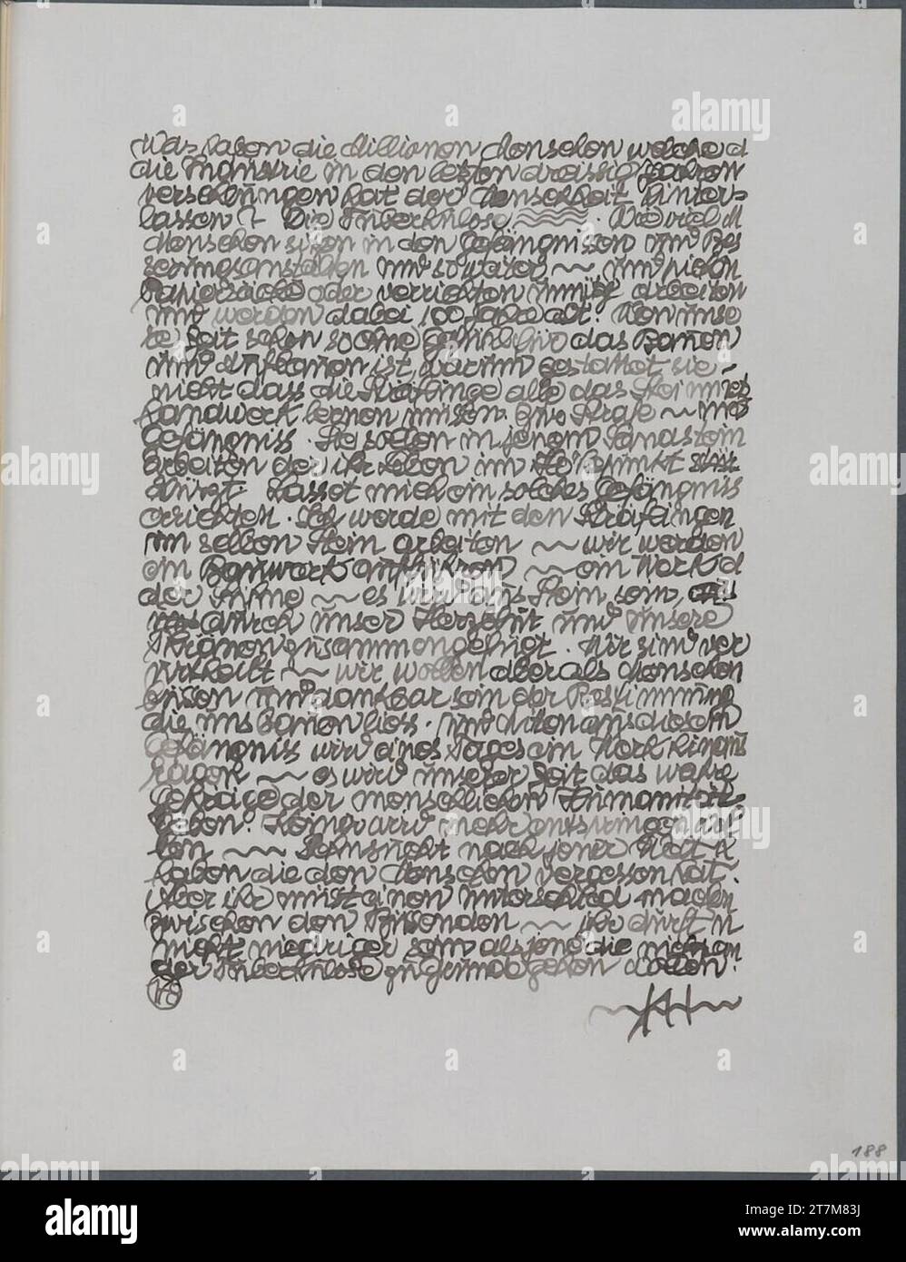 Eintrag in das Tagebuch von Anton Hanak. Feder in schwarz 1918, 1918 Stockfoto