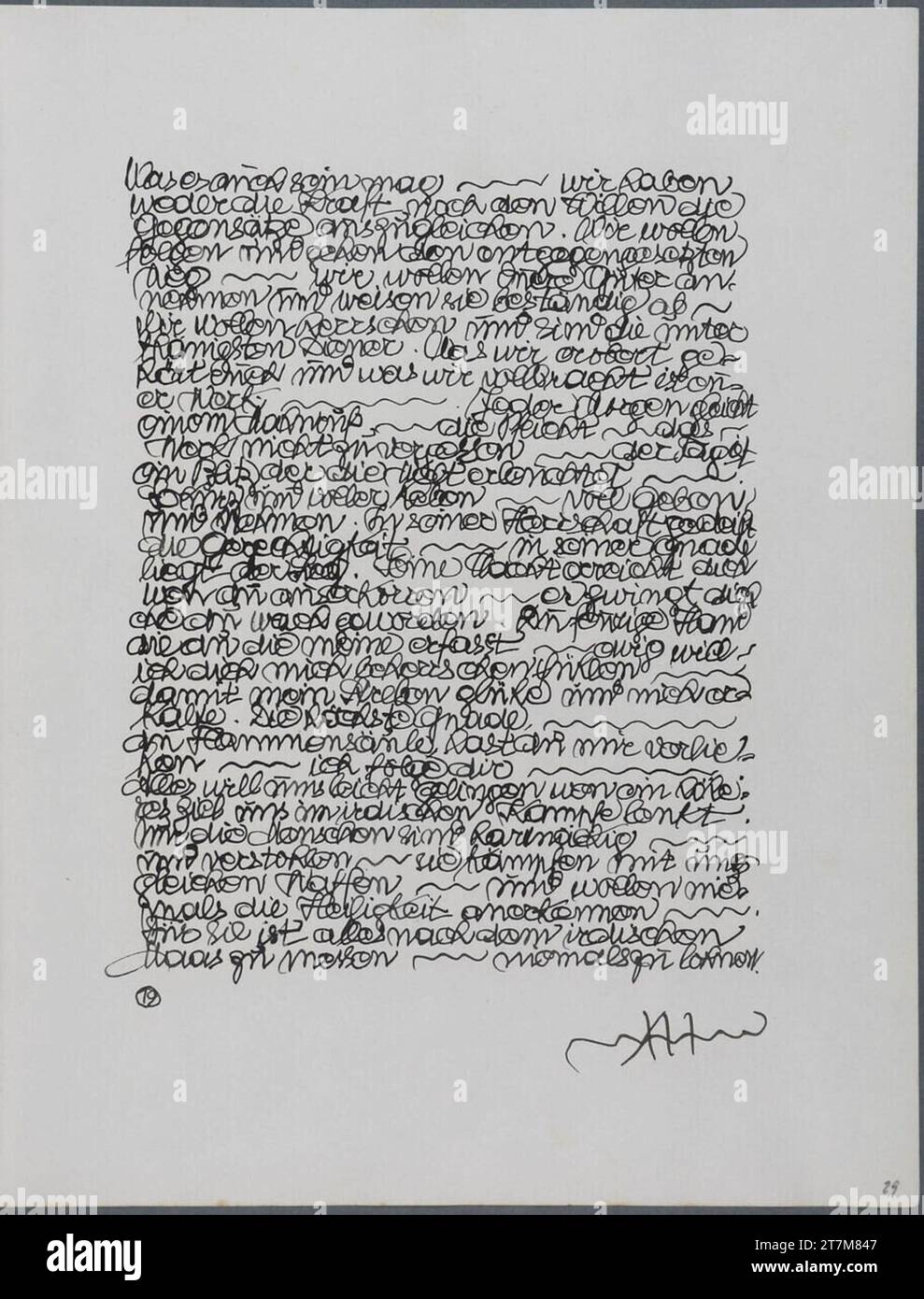 Eintrag in das Tagebuch von Anton Hanak. Feder in schwarz 1918, 1918 Stockfoto