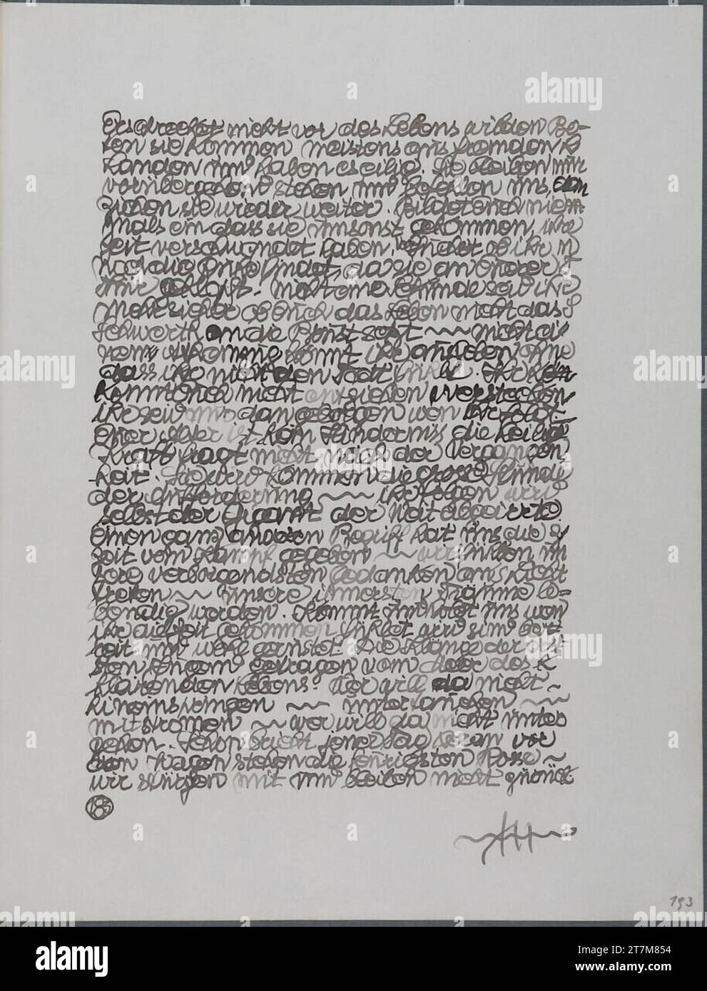 Eintrag in das Tagebuch von Anton Hanak. Feder in schwarz 1918, 1918 Stockfoto