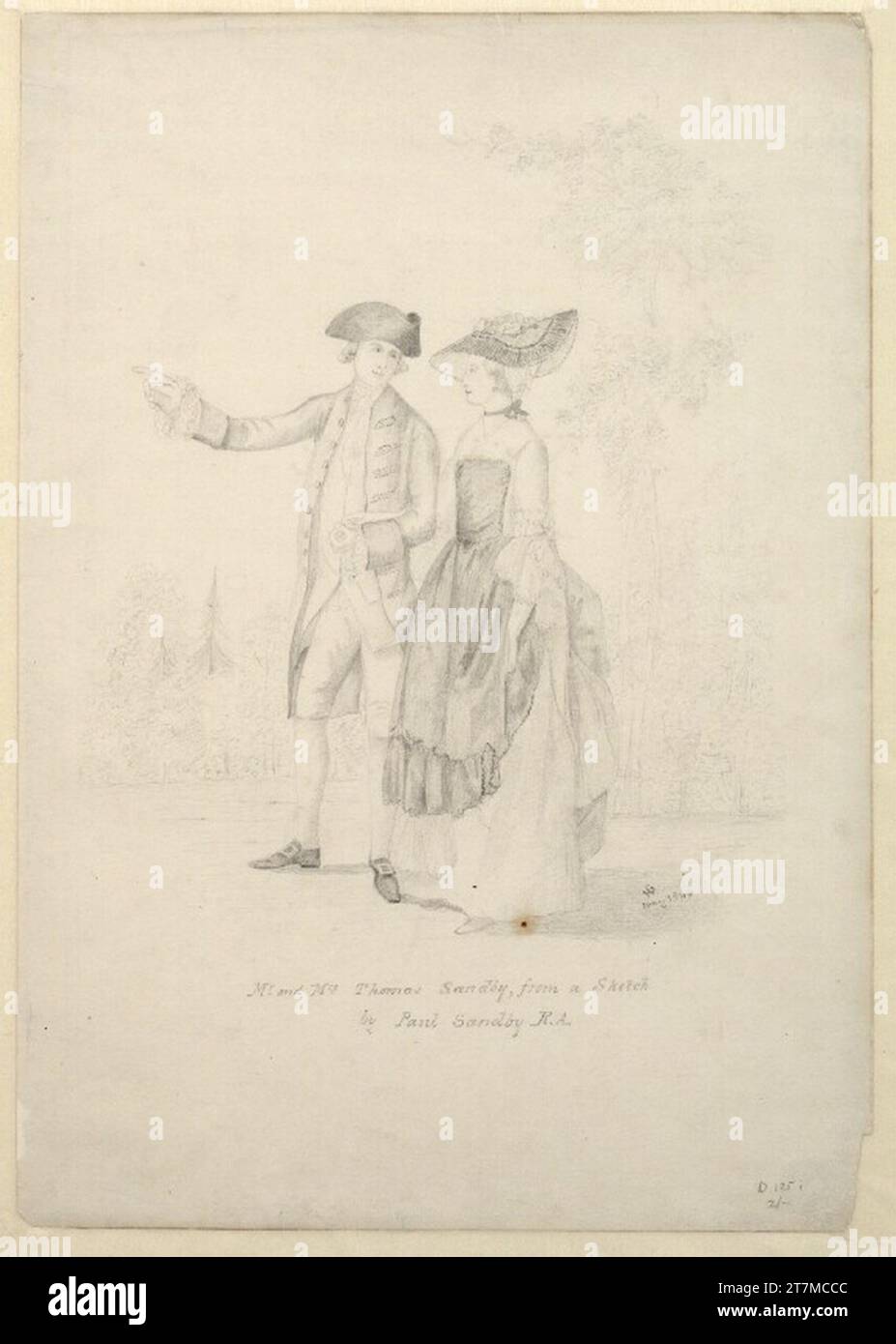 William Arnold Sandby Mr. Und Mrs. Thomas Sandby, aus einer Skizze von Paul Sandby, R.A. Bleistift 1848 , 1848 Stockfoto