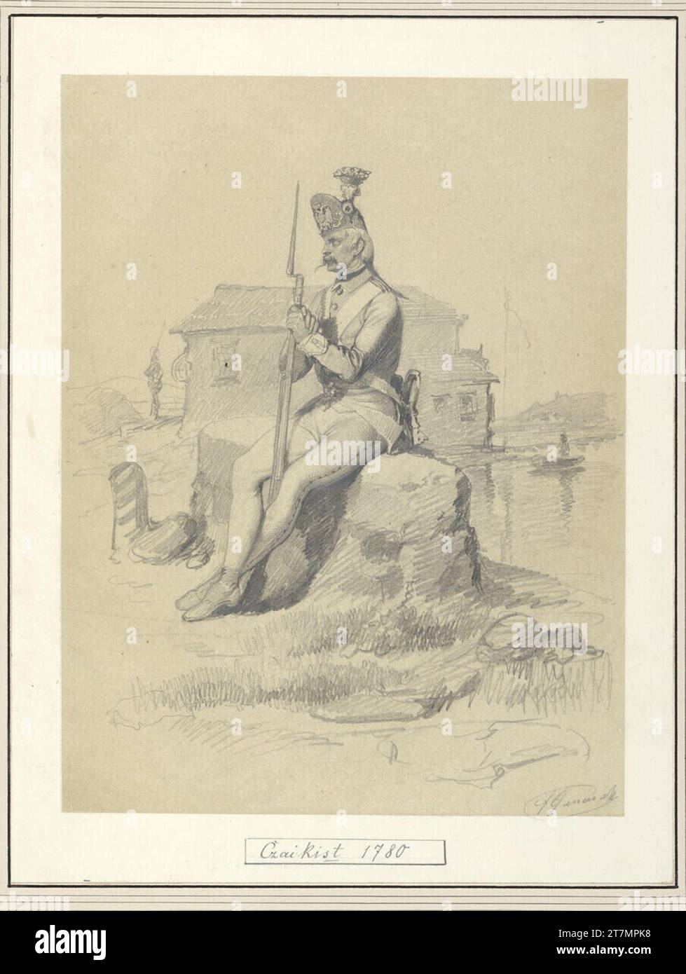 Franz Gerasch Gaikist. Bleistift 1849-1856 , 1849/1856 Stockfoto