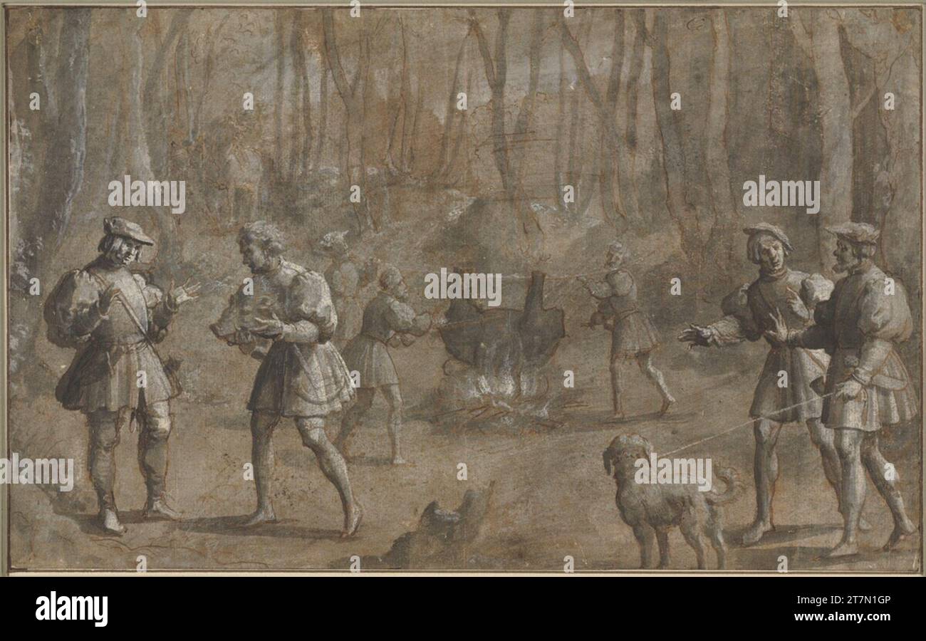 Bernard van Orley Kaiser Maximilian wird zum Kopf der Ebers erhoben. Feder in Braun auf bräunlich getöntem Papier, Pinsel in verschiedenen Grautönen und Deckweiß vor 1530 Stockfoto Bernard van Orley Kaiser Maximilian wird zum Kopf der Ebers erhoben. Feder in Braun auf bräunlich getöntem Papier, Pinsel in verschiedenen Grautönen und Deckweiß vor 1530 Stockfoto