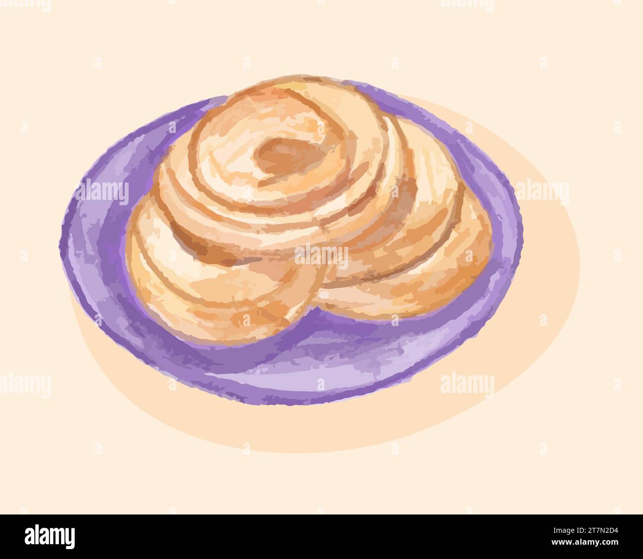 Vektor-isolierte Illustration von süßem Gebäck. Backwaren. Hausgemachtes Backen. Stock Vektor