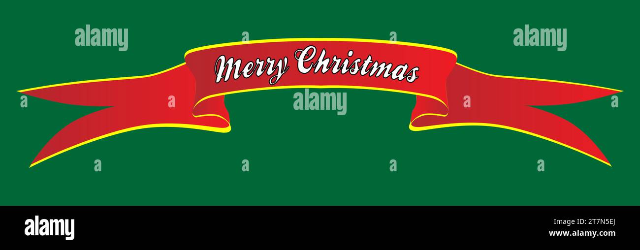 Ein fröhliches rot-goldenes Banner auf grünem Hintergrund Stockfoto