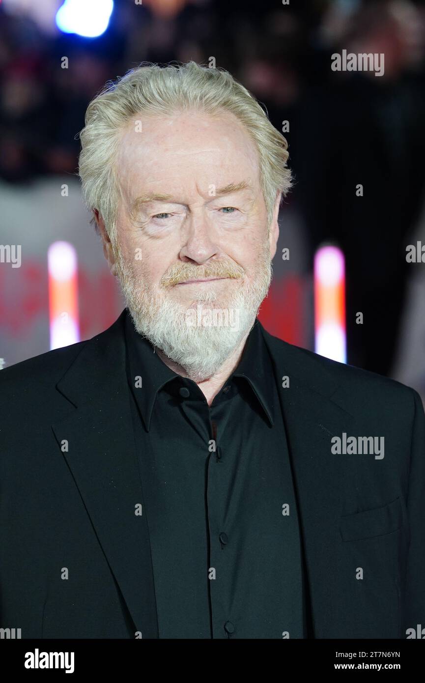 Ridley Scott besuchte die britische Premiere von Napoleon im Odeon Luxe, Leicester Square, London. Bilddatum: Donnerstag, 16. November 2023. Stockfoto