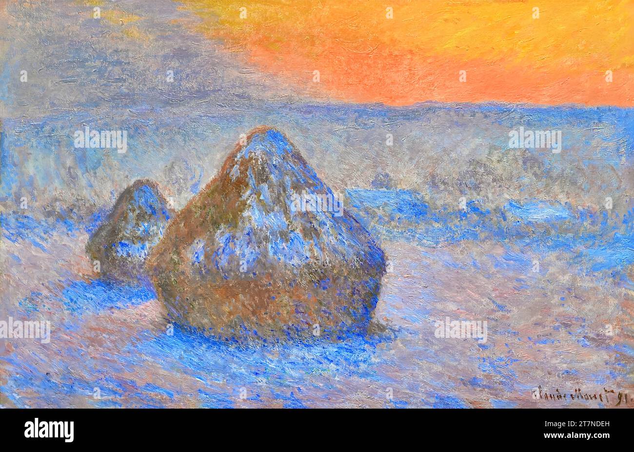 Heuhaufen: Schneeeffekt, 1891 – Claude Monet Stock Vektor
