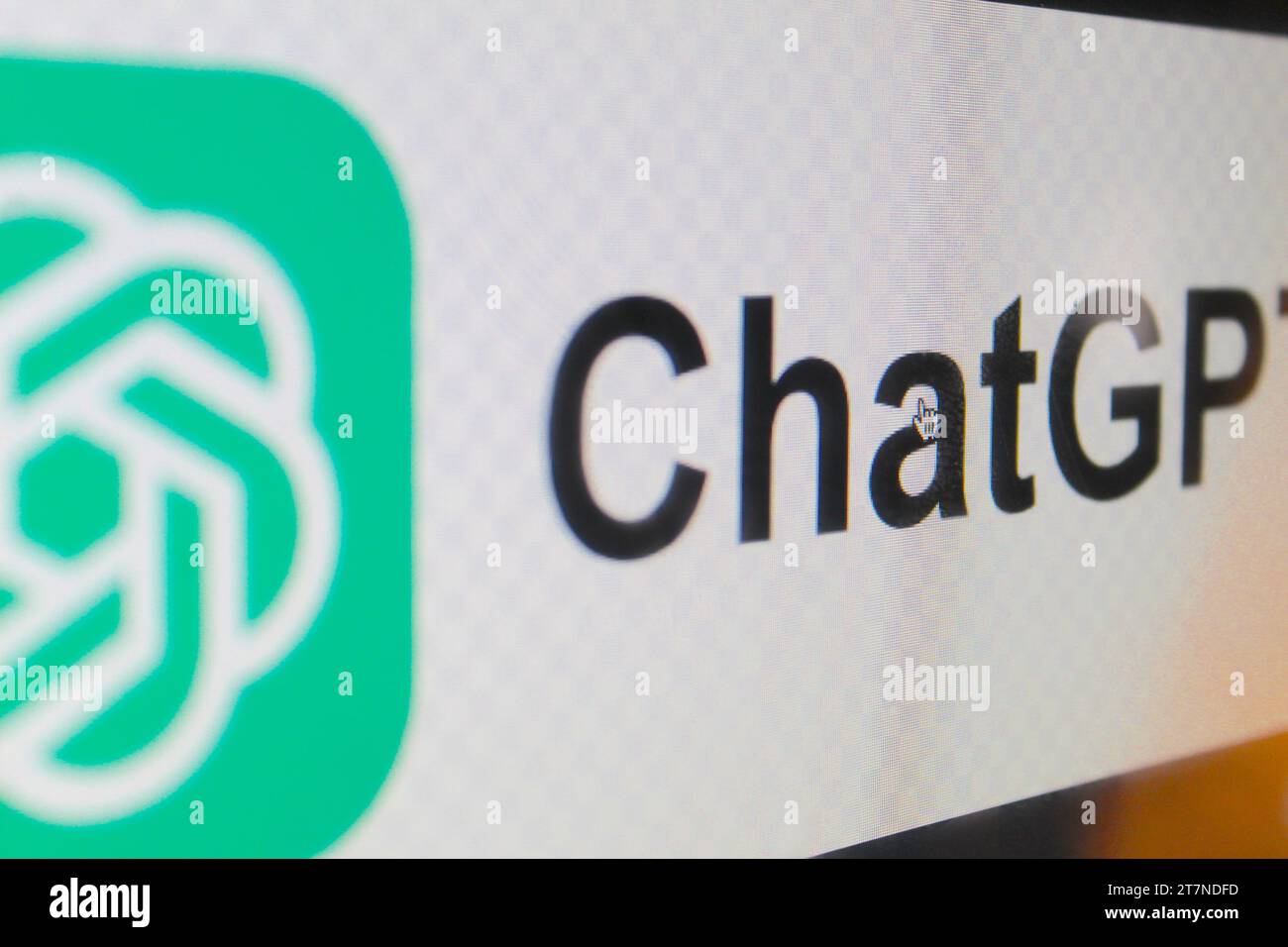 Ein Foto des grünen ChatGPT-Logos, Künstliche Intelligenz-Technologie. Stockfoto