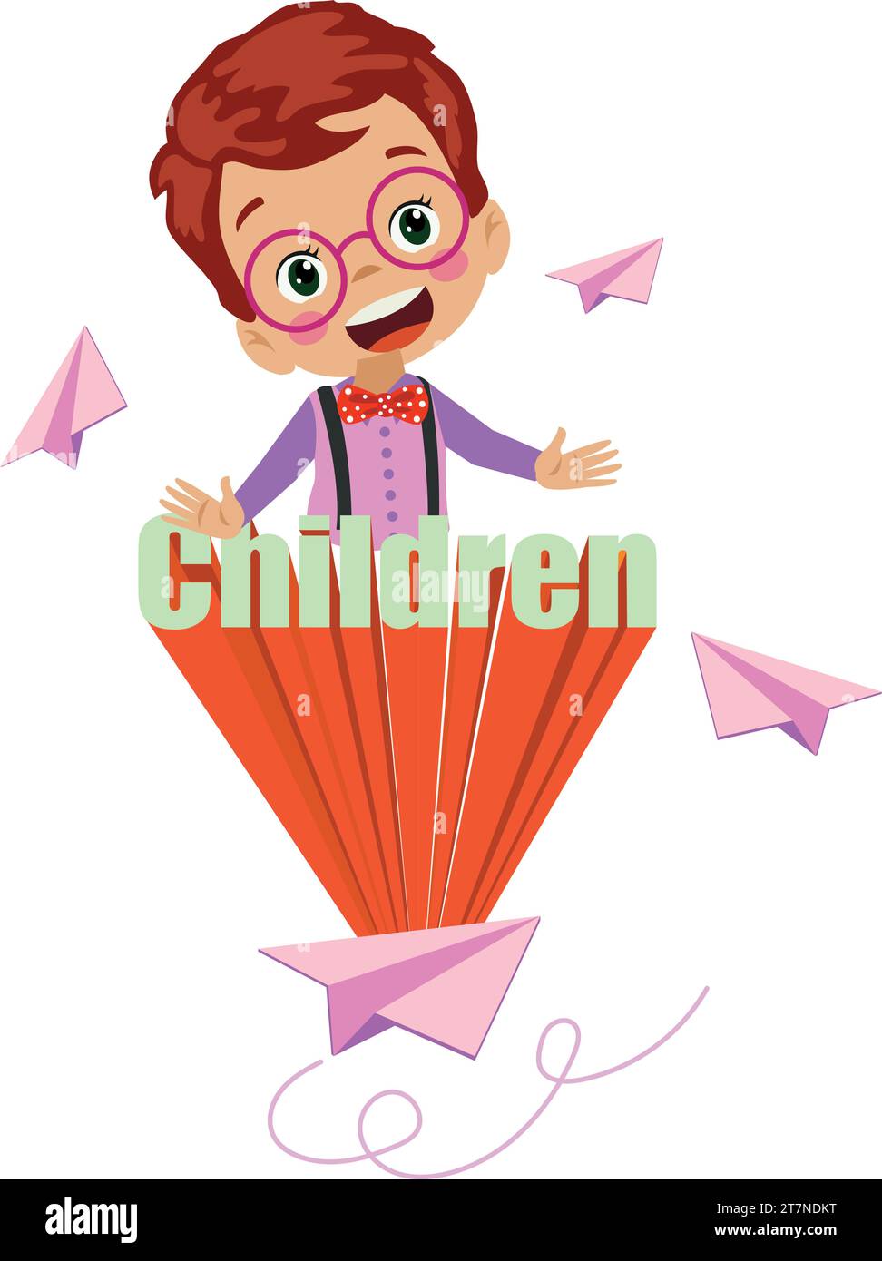 Kinder Stil bunte Schriftart Design lustige kindliche Buchstaben und Zahlen Vektor Illustration Stock Vektor