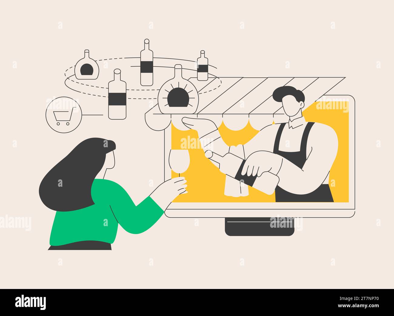 Alcohol E-Commerce abstraktes Konzept Vektor Illustration. Stock Vektor