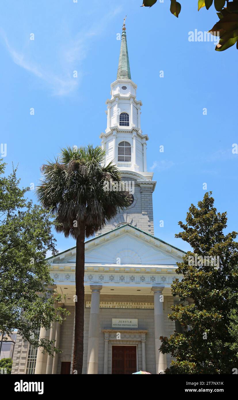 Unabhängige Presbyterianische Kirche, Savannah, Georgia Stockfoto