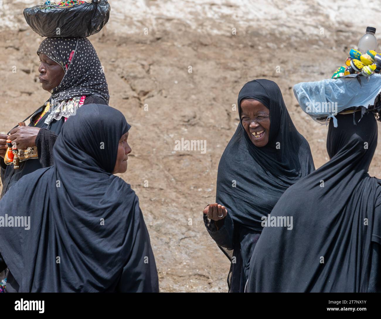 Gruppe nubischer Frauen, Ägypten, Afrika Stockfoto